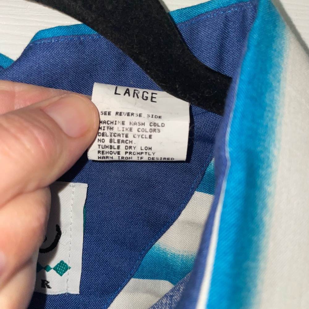 Vintage Roper Blue Graphic Border Button-Up Shirt Deadstock Made in the USA - Picture 6 of 6